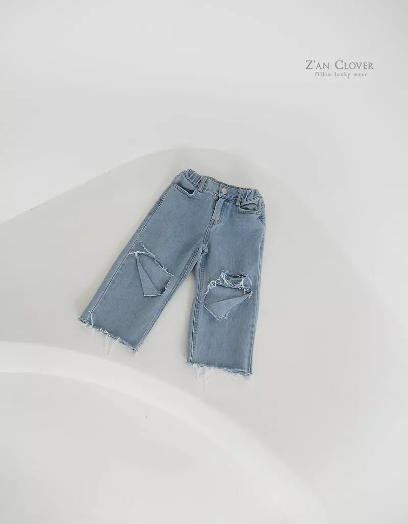 Zan Clover - Korean Children Fashion - #minifashionista - Knee Vintage Jeans