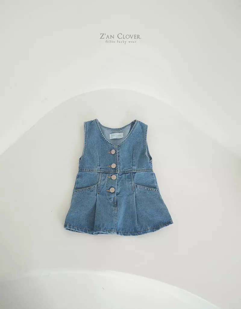Zan Clover - Korean Children Fashion - #magicofchildhood - Denim Mini One-piece - 4