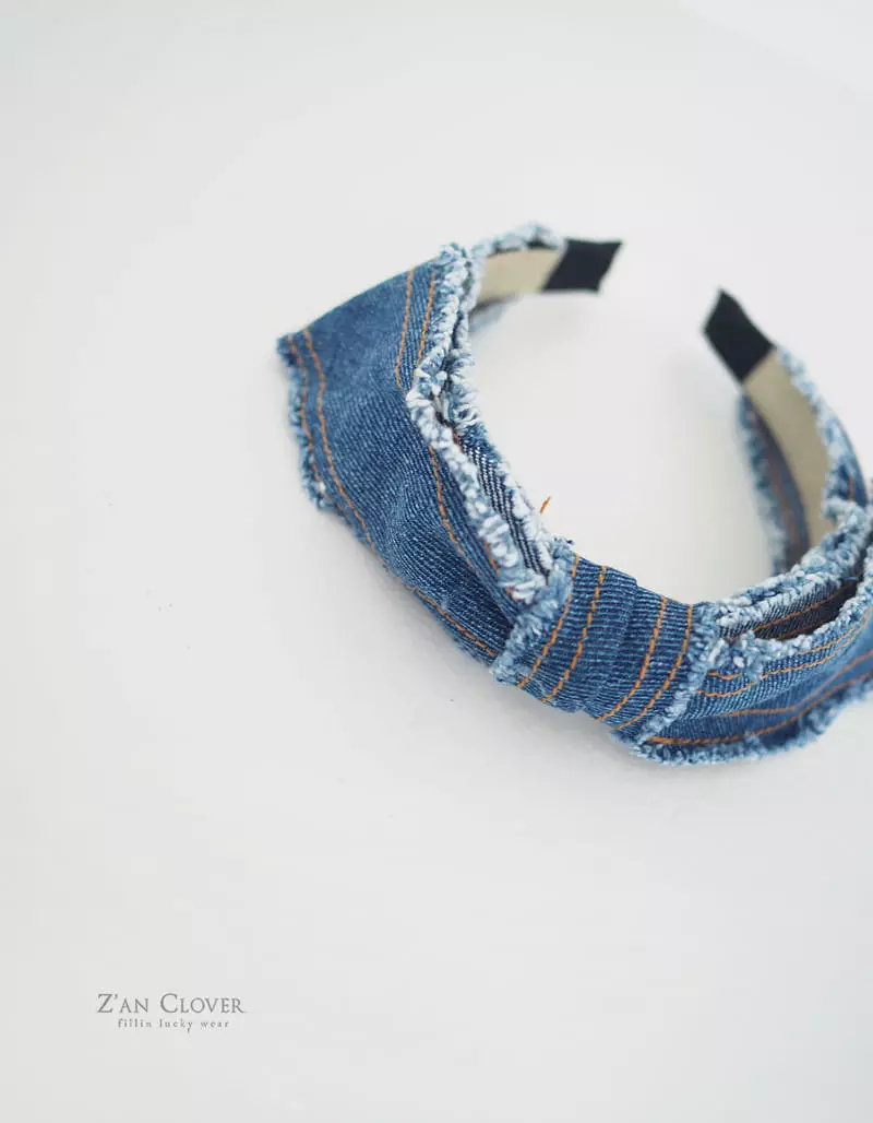 Zan Clover - Korean Children Fashion - #magicofchildhood - Denim Ribbon Hairband - 4