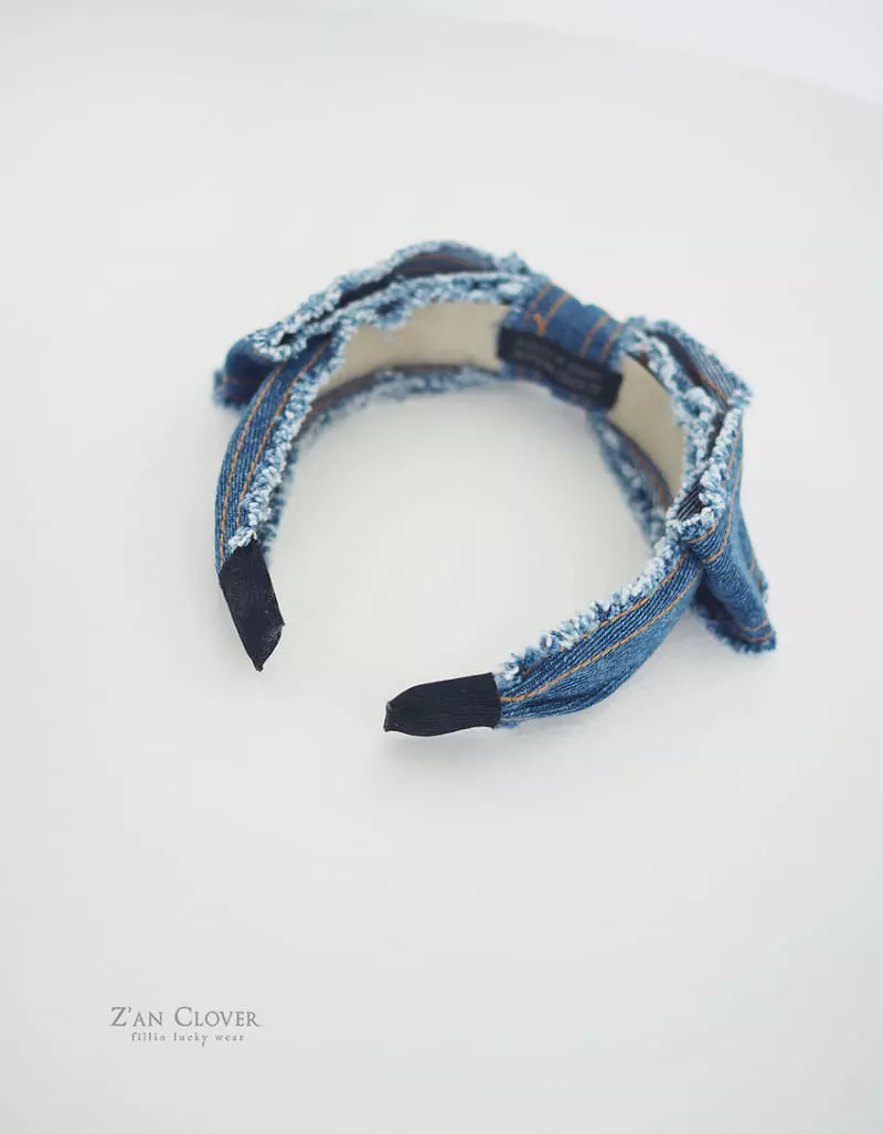 Zan Clover - Korean Children Fashion - #prettylittlegirls - Denim Ribbon Hairband - 5