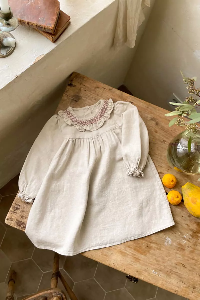 a-Market - Korean Children Fashion - #Kfashion4kids - Half Smocked One-piece