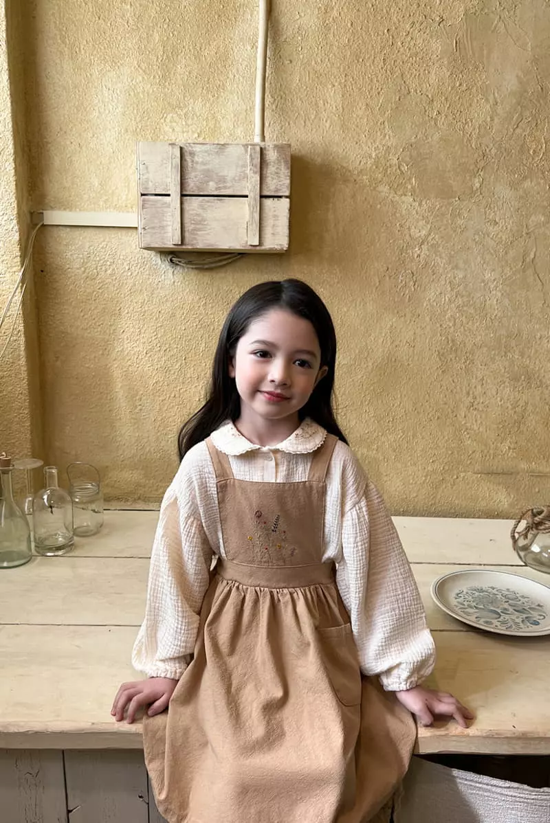 a-Market - Korean Children Fashion - #childrensboutique - Rose Overalls Skirt - 5