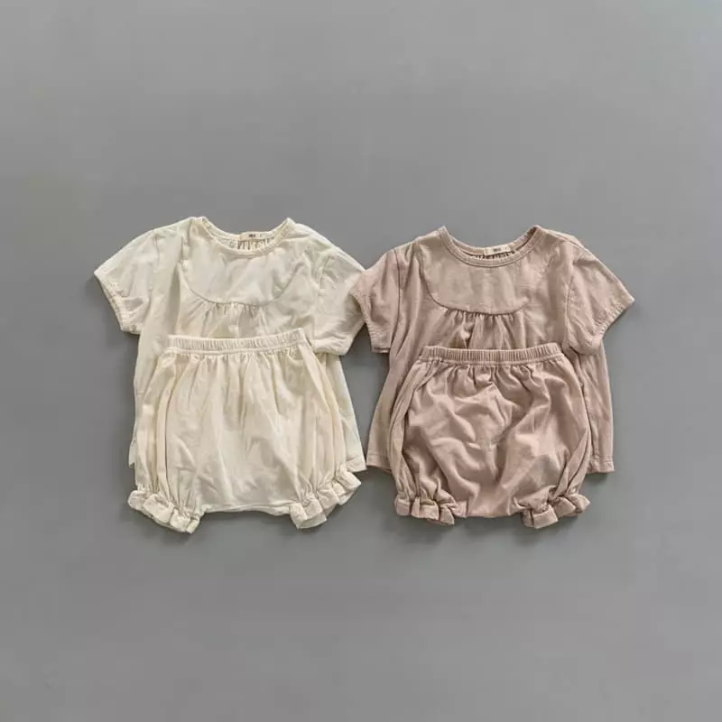 go;u - Korean Baby Fashion - #babylifestyle - Bebe Petit Pu Top Bottom Set