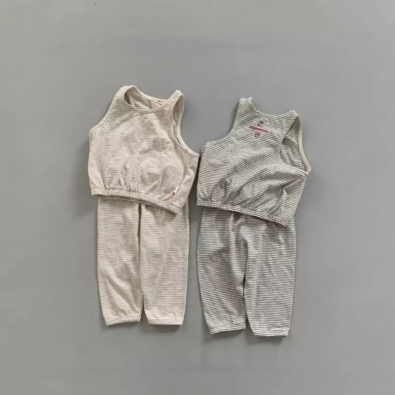 go;u - Korean Baby Fashion - #babyootd - Bebe Aesop Top Bottom Set - 2