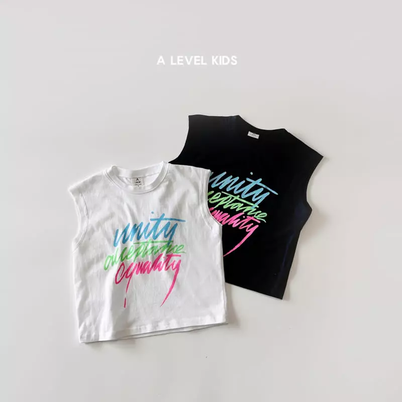 A Level - Korean Children Fashion - #childofig - Summer Letter Sleeveless