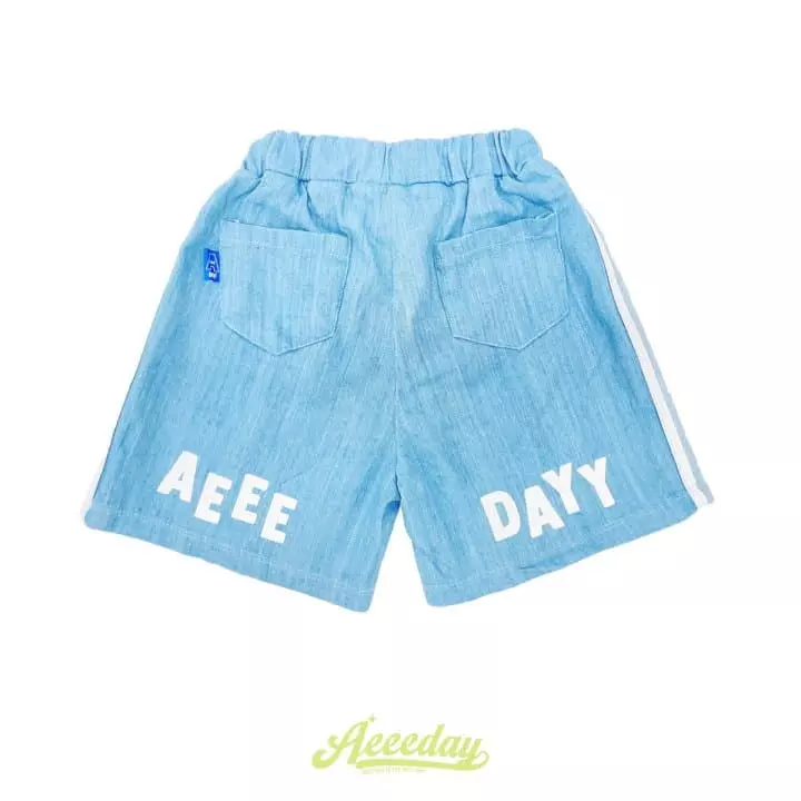 Aeeeday - Korean Children Fashion - #stylishchildhood - Line Denim Shorts - 4