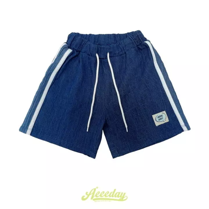 Aeeeday - Korean Children Fashion - #childrensboutique - Line Denim Shorts - 5