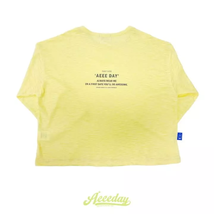 Aeeeday - Korean Children Fashion - #fashionkids - Lettering Slub Tee - 7