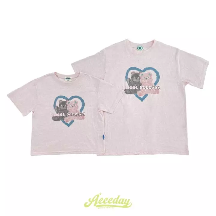 Aeeeday - Korean Children Fashion - #minifashionista - Heart Bear Tee - 2