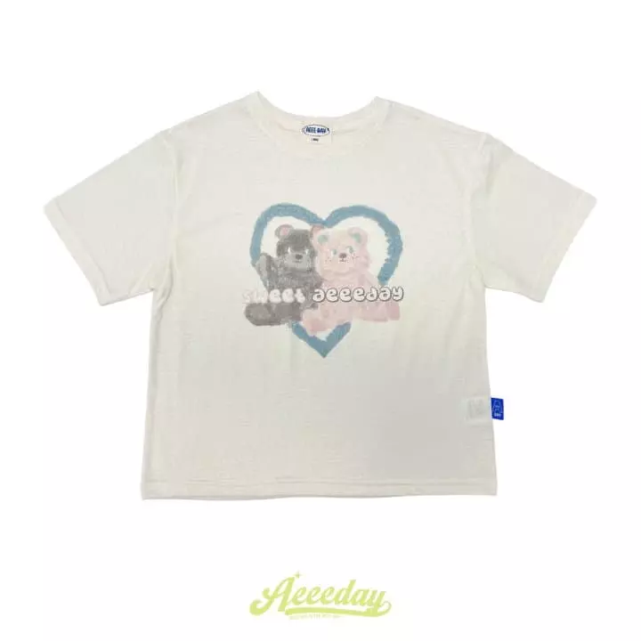Aeeeday - Korean Children Fashion - #prettylittlegirls - Heart Bear Tee - 3