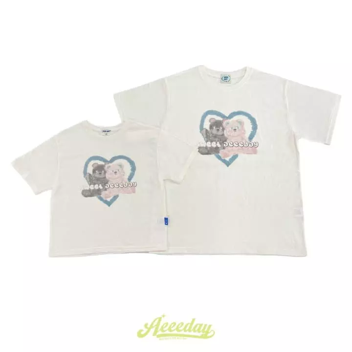 Aeeeday - Korean Children Fashion - #prettylittlegirls - Heart Bear Tee - 4