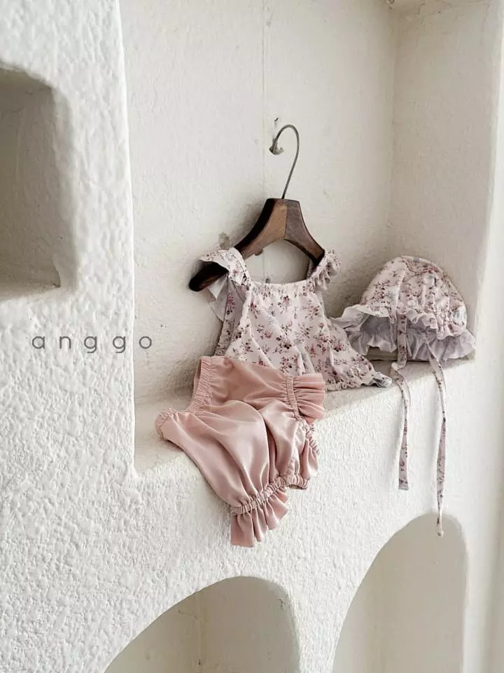 Anggo - Korean Children Fashion - #minifashionista - Blossom Bikini with Hat - 3