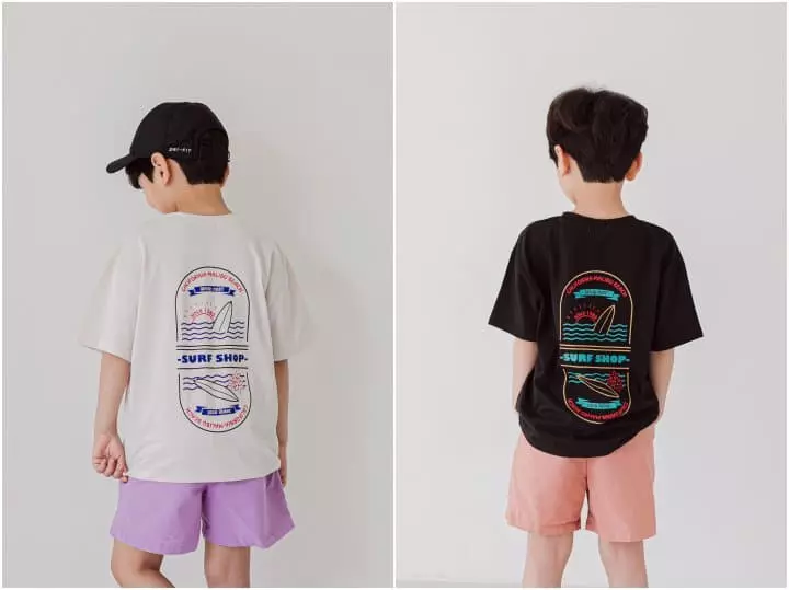 Applemint - Korean Children Fashion - #kidsstore - Surfer Front Back Tee - 2