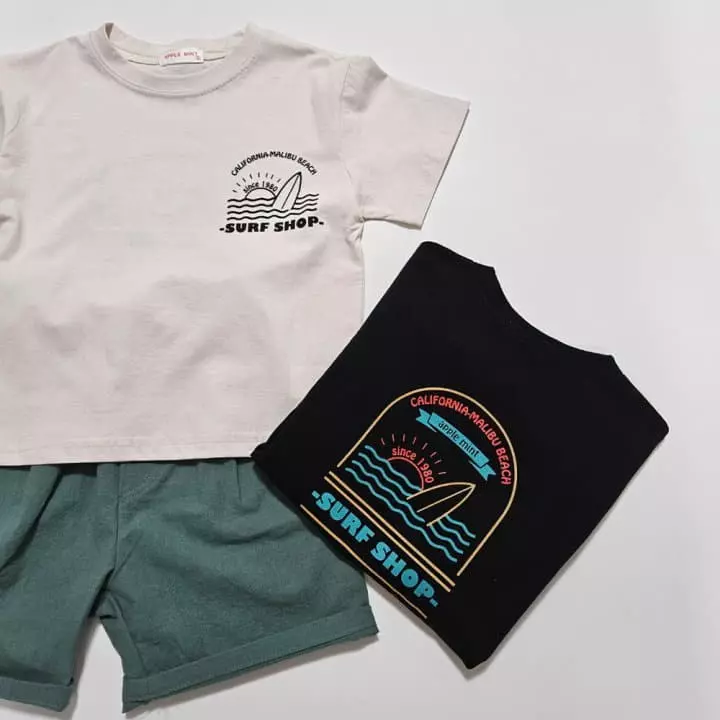 Applemint - Korean Children Fashion - #prettylittlegirls - Surfer Front Back Tee - 8
