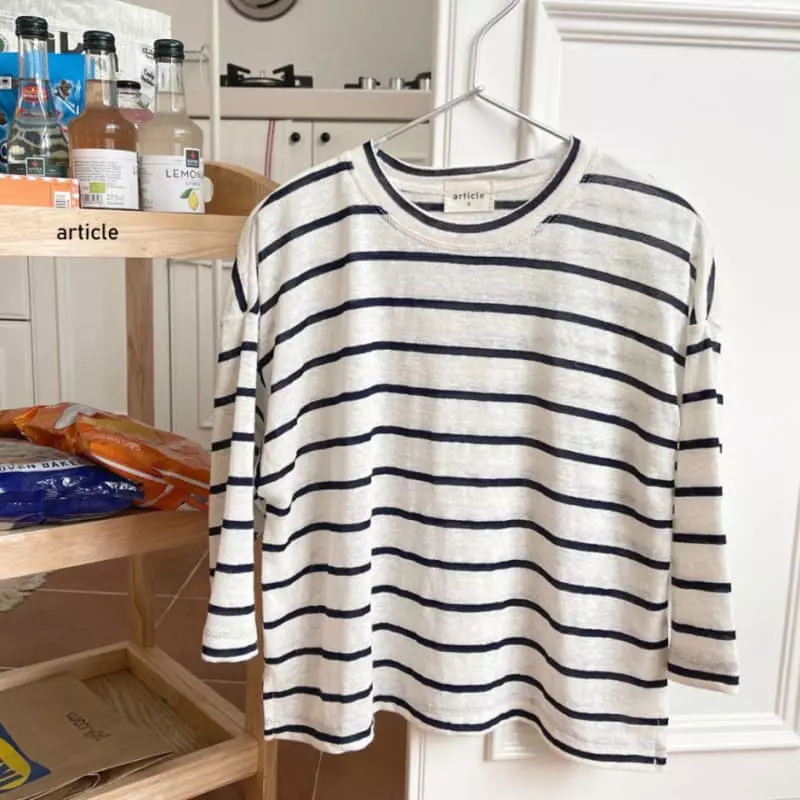 Article - Korean Children Fashion - #designkidswear - Bold Stripes Linen Tee