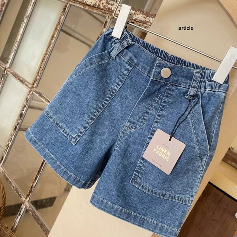 Article - Korean Children Fashion - #prettylittlegirls - Curve Denim Shorts - 2