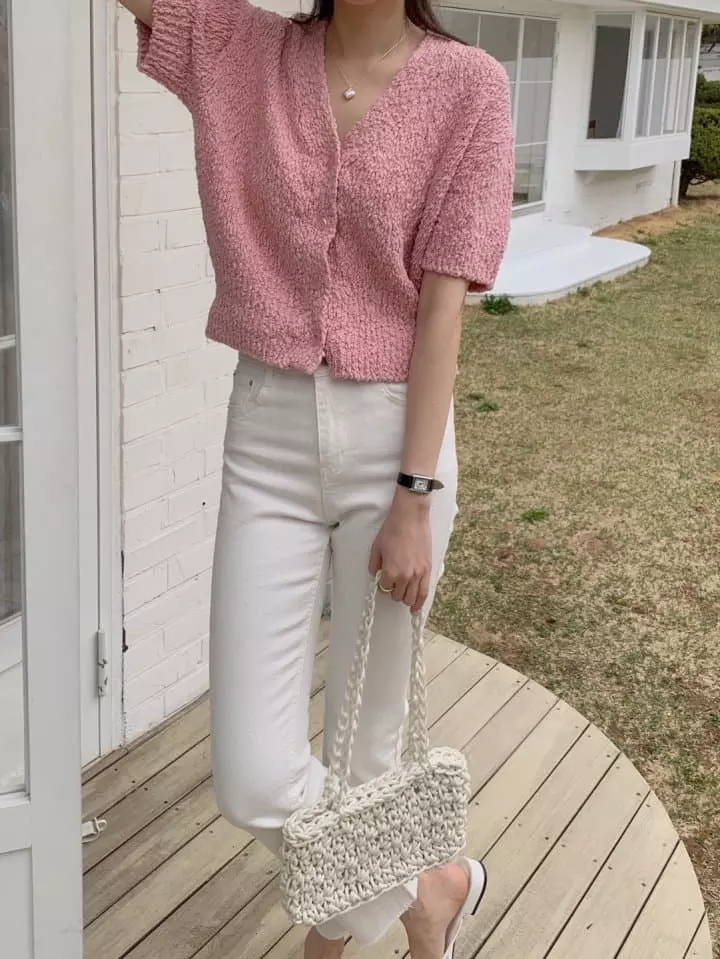 Atthismoment - Korean Women Fashion - #shopsmall - Short Sleeves Spring Cardigan - 6