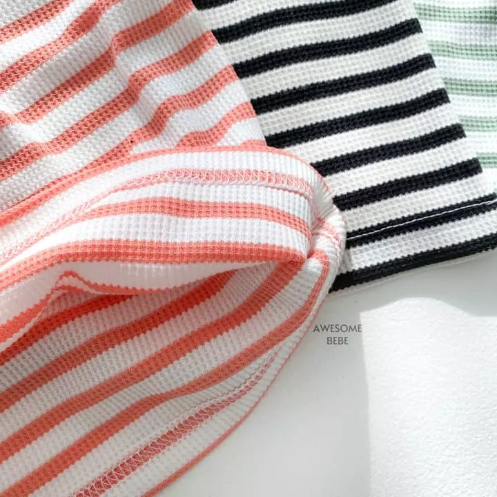 Awesome Bebe - Korean Children Fashion - #Kfashion4kids - Stripes Waffle Sleeveless - 3