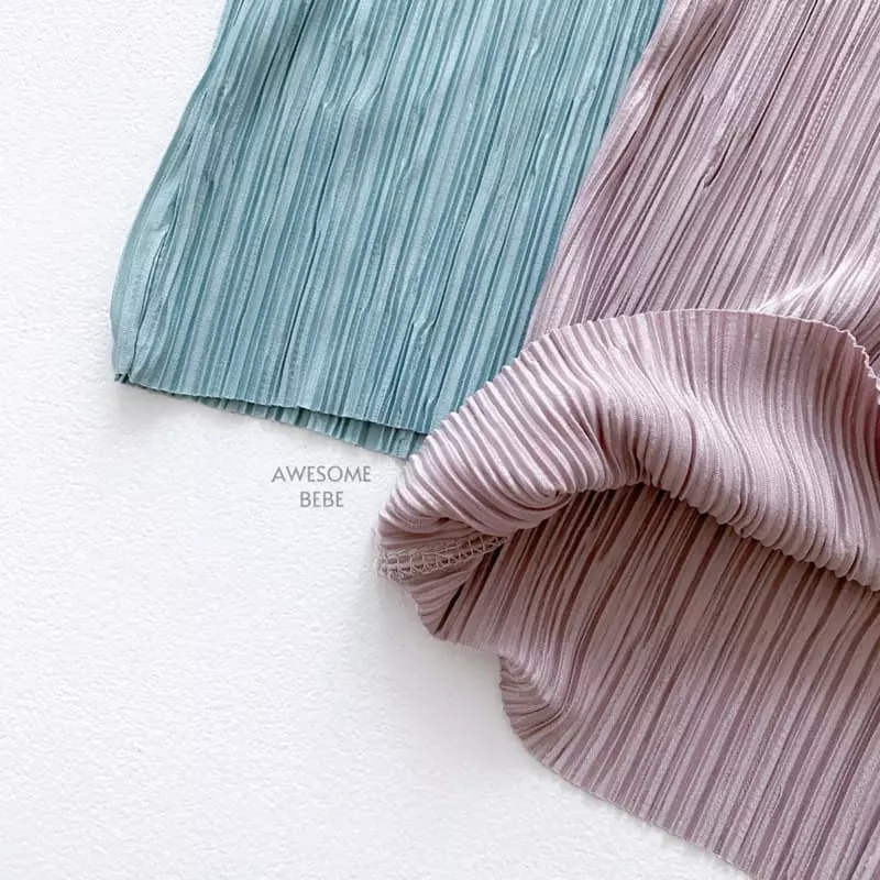 Awesome Bebe - Korean Children Fashion - #discoveringself - Pleats Wrinkle Top Bottom Set - 5