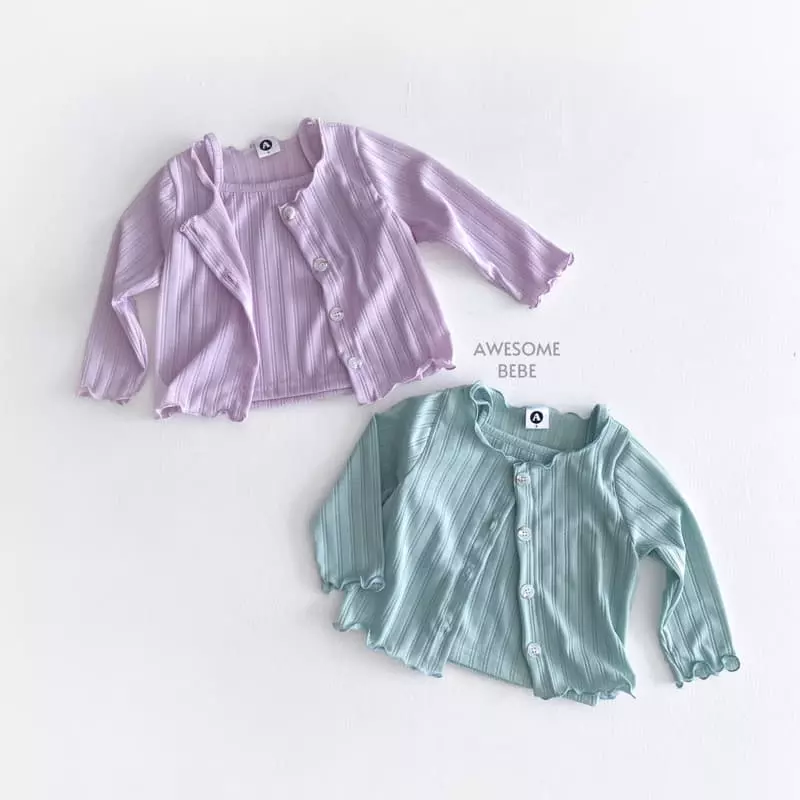 Awesome Bebe - Korean Children Fashion - #fashionkids - Terry Cardigan Set - 10