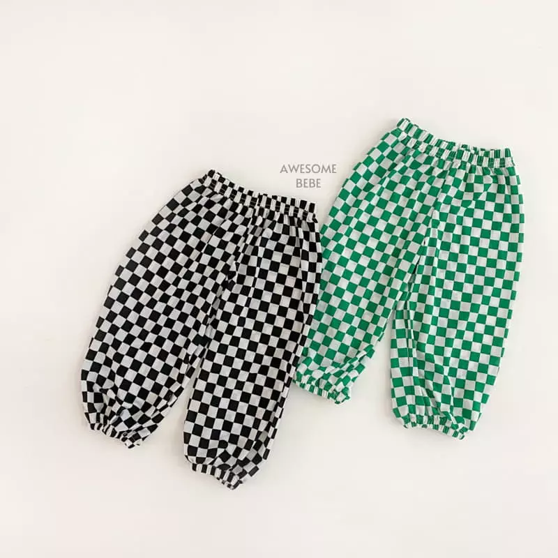 Awesome Bebe - Korean Children Fashion - #discoveringself - Checker Board Pants - 4