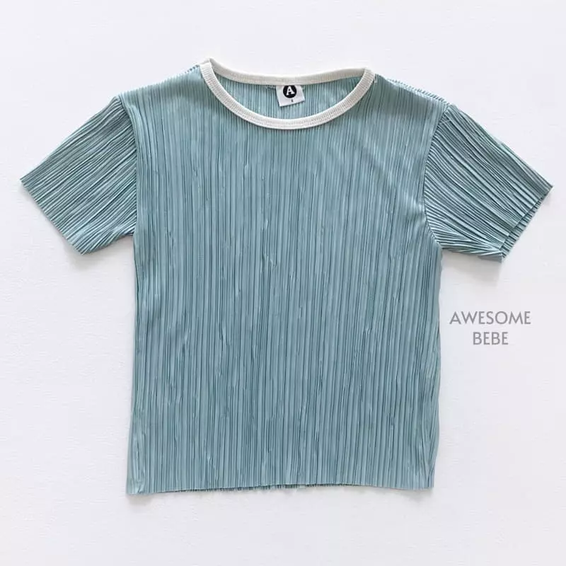 Awesome Bebe - Korean Children Fashion - #kidsstore - Pleats Wrinkle Top Bottom Set - 8