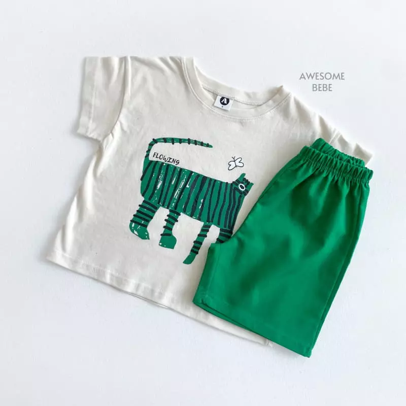 Awesome Bebe - Korean Children Fashion - #littlefashionista - Tiger Top Bottom Set - 2