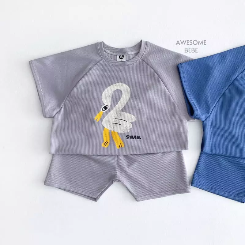 Awesome Bebe - Korean Children Fashion - #littlefashionista - Waffle Top Bottom Set