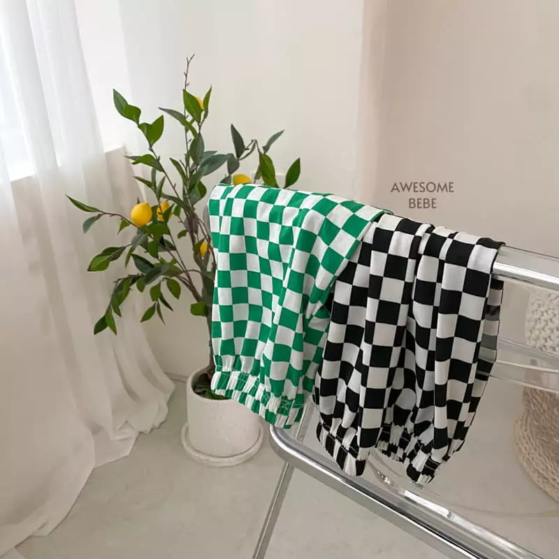 Awesome Bebe - Korean Children Fashion - #littlefashionista - Checker Board Pants - 9