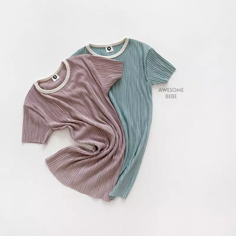 Awesome Bebe - Korean Children Fashion - #magicofchildhood - Pleats Wrinkle One-piece - 11