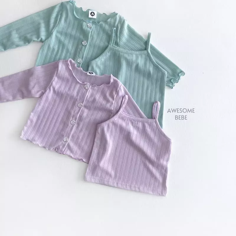 Awesome Bebe - Korean Children Fashion - #minifashionista - Terry Cardigan Set