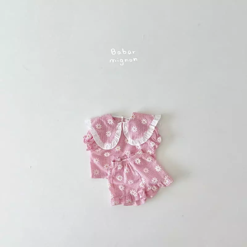 Babar Mignon - Korean Children Fashion - #childofig - Flower Collar Top Bottom Set - 7