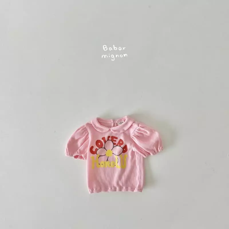 Babar Mignon - Korean Children Fashion - #childrensboutique - Waffle Collar Tee - 5