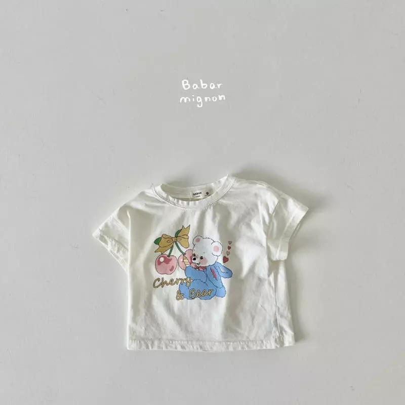 Babar Mignon - Korean Children Fashion - #childrensboutique - Cherry Bear Tee - 2