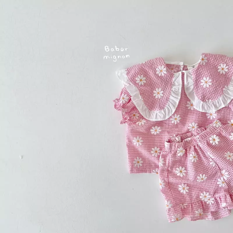 Babar Mignon - Korean Children Fashion - #designkidswear - Flower Collar Top Bottom Set - 9