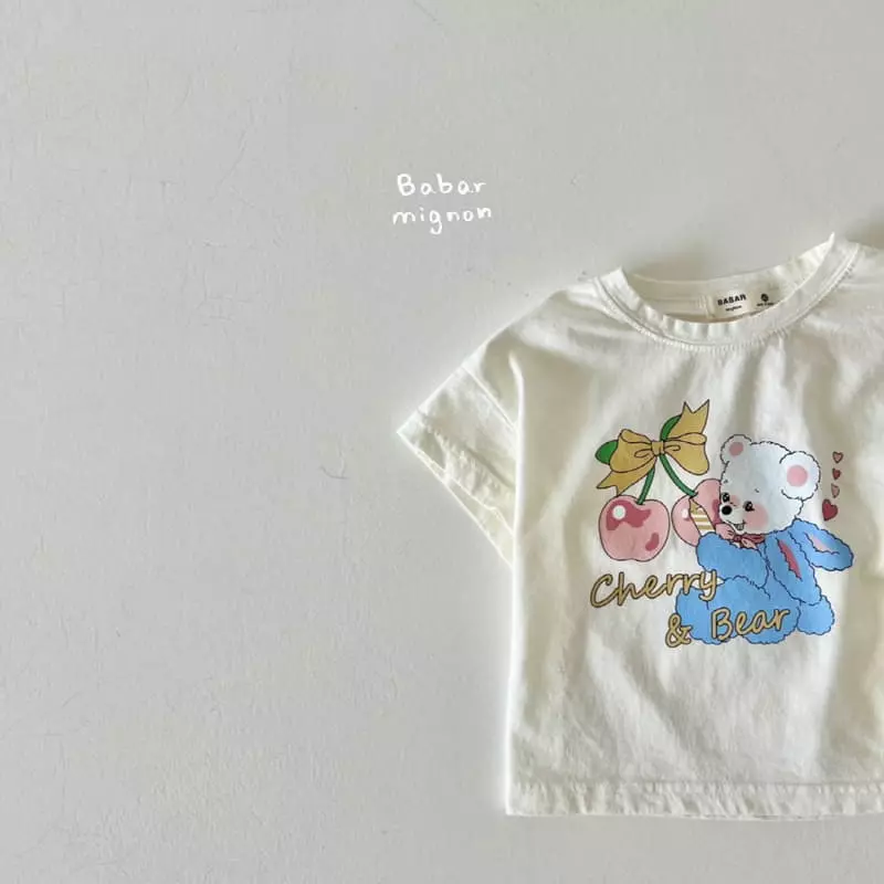 Babar Mignon - Korean Children Fashion - #designkidswear - Cherry Bear Tee - 3