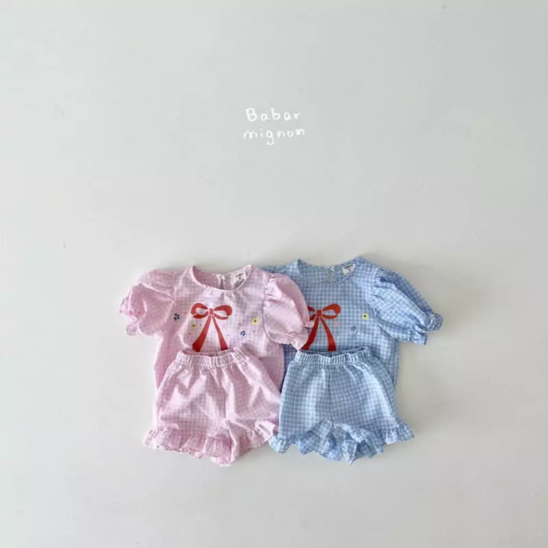 Babar Mignon - Korean Children Fashion - #kidzfashiontrend - Ribbon Top Bottom Set - 9