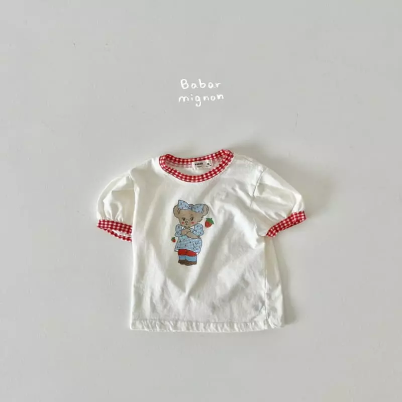 Babar Mignon - Korean Children Fashion - #littlefashionista - Ribbon Bear Puff Tee - 8
