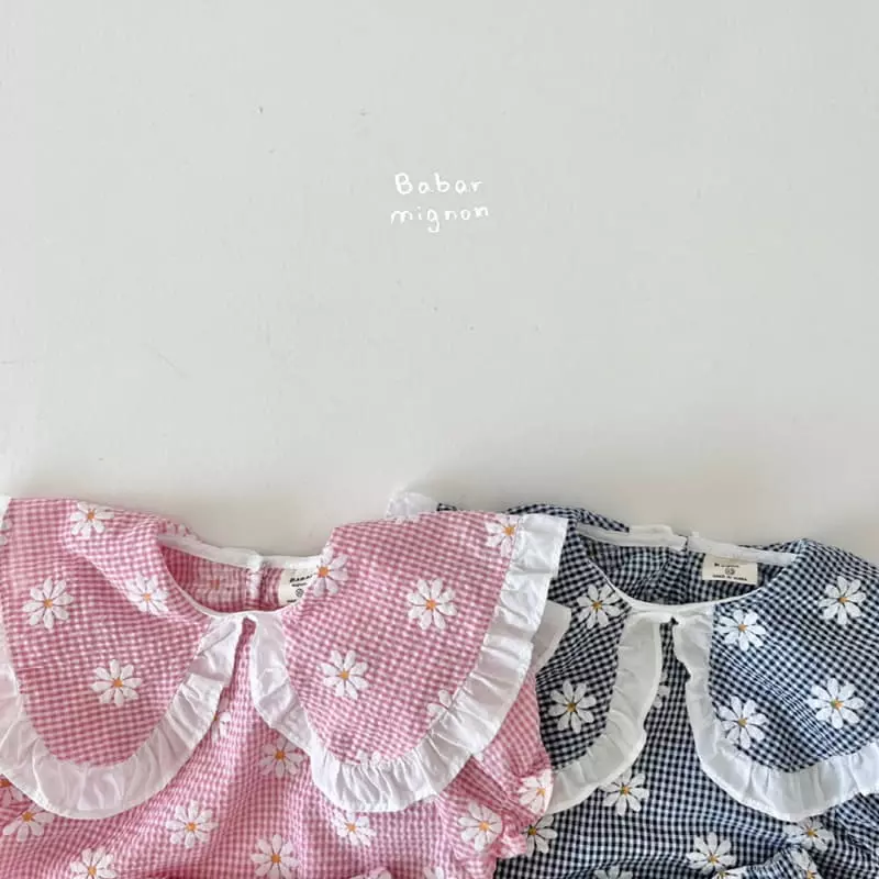 Babar Mignon - Korean Children Fashion - #minifashionista - Flower Collar Top Bottom Set - 2