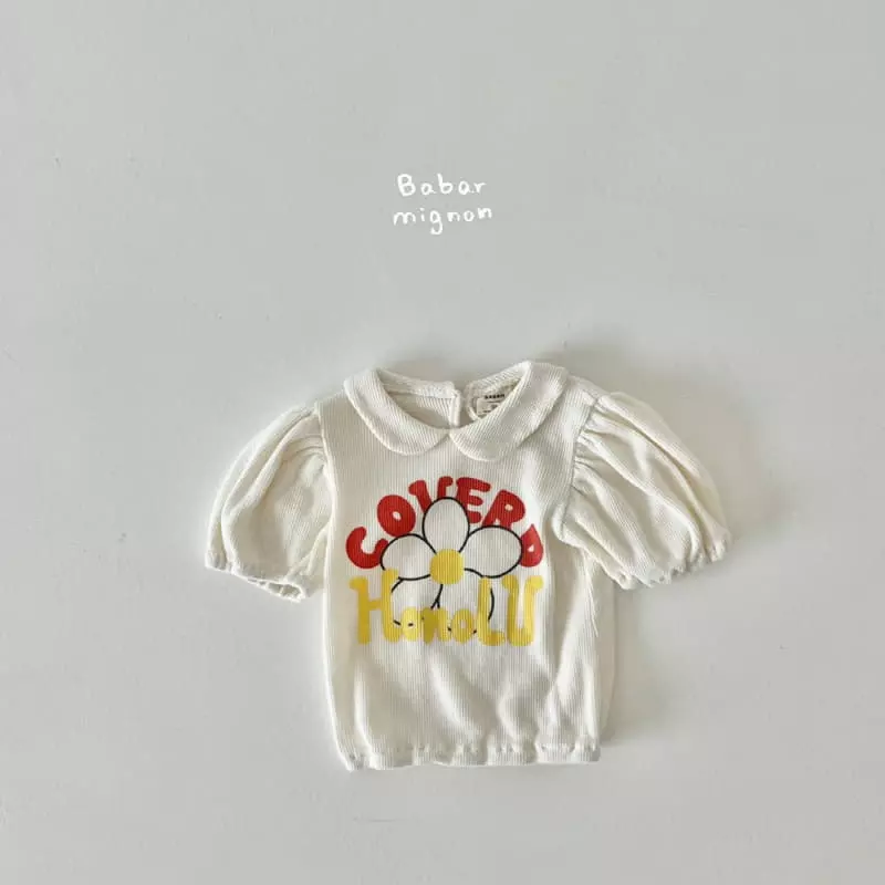 Babar Mignon - Korean Children Fashion - #prettylittlegirls - Waffle Collar Tee - 2