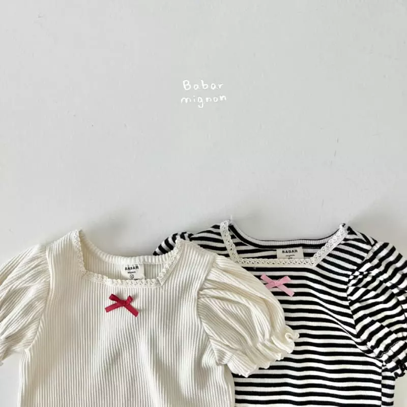 Babar Mignon - Korean Children Fashion - #toddlerclothing - Square Puff Tee - 2