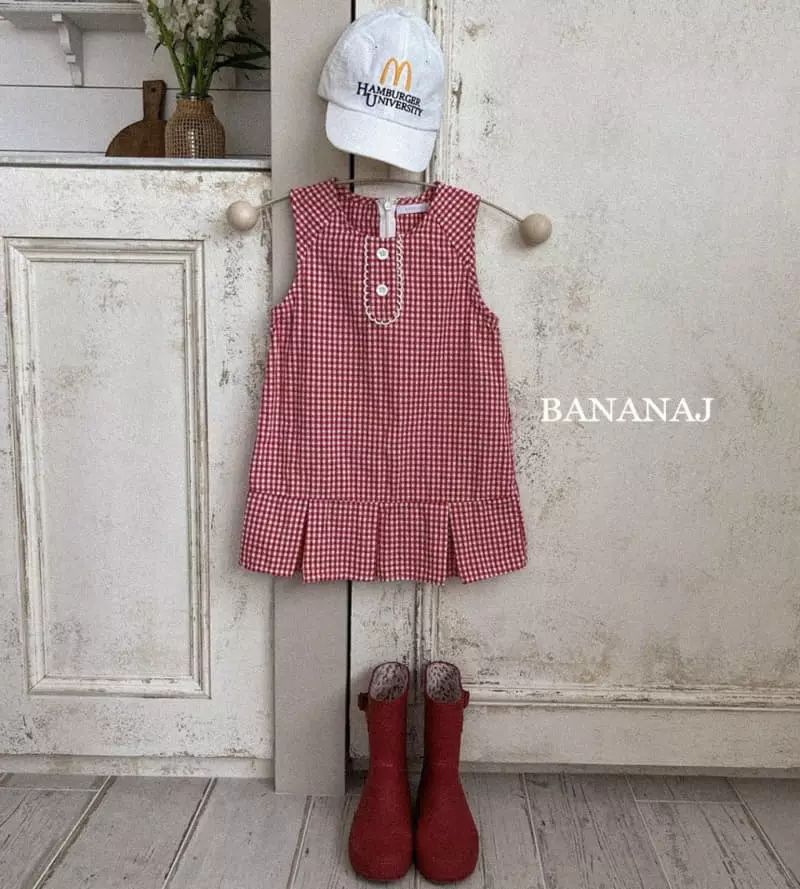 Banana J - Korean Children Fashion - #todddlerfashion - Gogo Check One-piece - 6