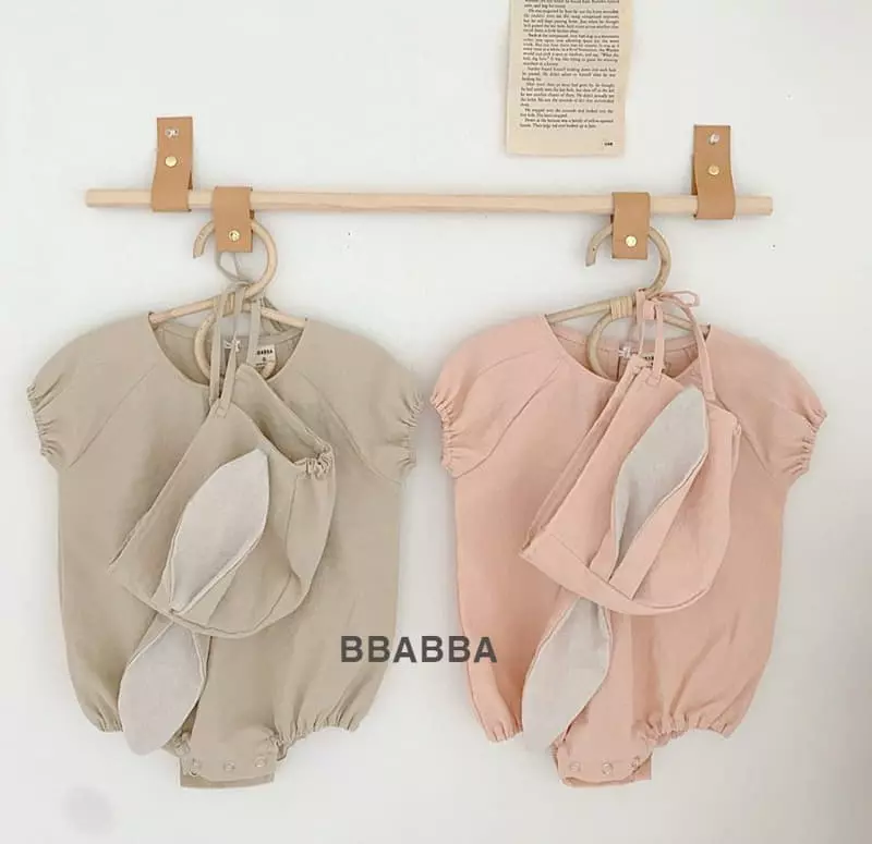 Bbabba - Korean Baby Fashion - #babyclothing - Summer Rabbit Bodysuit with Bonnet - 10