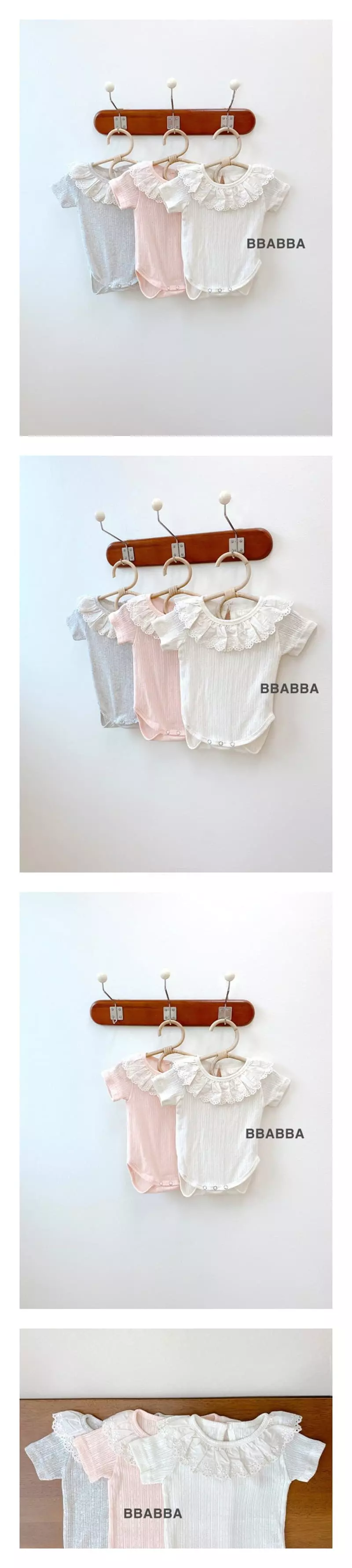 Bbabba - Korean Baby Fashion - #babylifestyle - Frill Eyelet Bodysuit - 2
