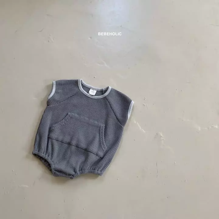 Bebe Holic - Korean Baby Fashion - #babyclothing - Waffle Kangaroo Bodysuit - 11