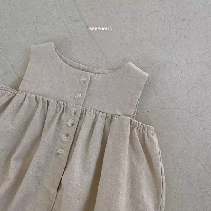 Bebe Holic - Korean Baby Fashion - #babyfashion - Linen Sleeveless Bodysuit - 9