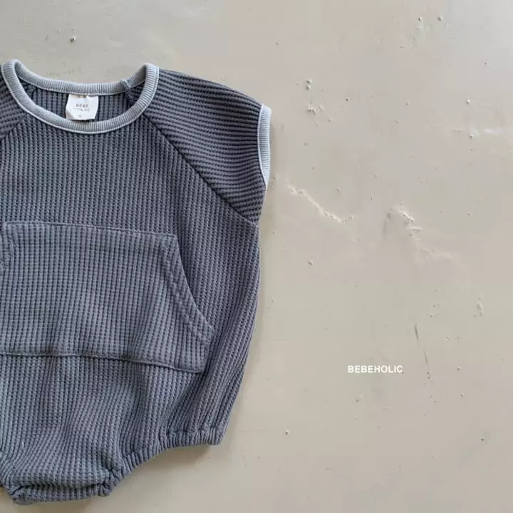 Bebe Holic - Korean Baby Fashion - #babyfashion - Waffle Kangaroo Bodysuit - 12