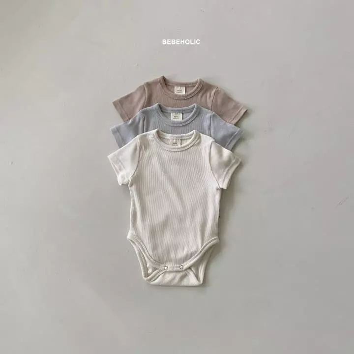Bebe Holic - Korean Baby Fashion - #babyclothing - Rib Shirt Sleeves Bodysuit - 4
