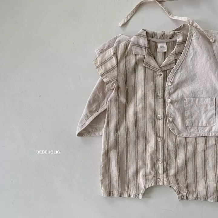 Bebe Holic - Korean Baby Fashion - #babygirlfashion - Miu Stripes Bodysuit - 4