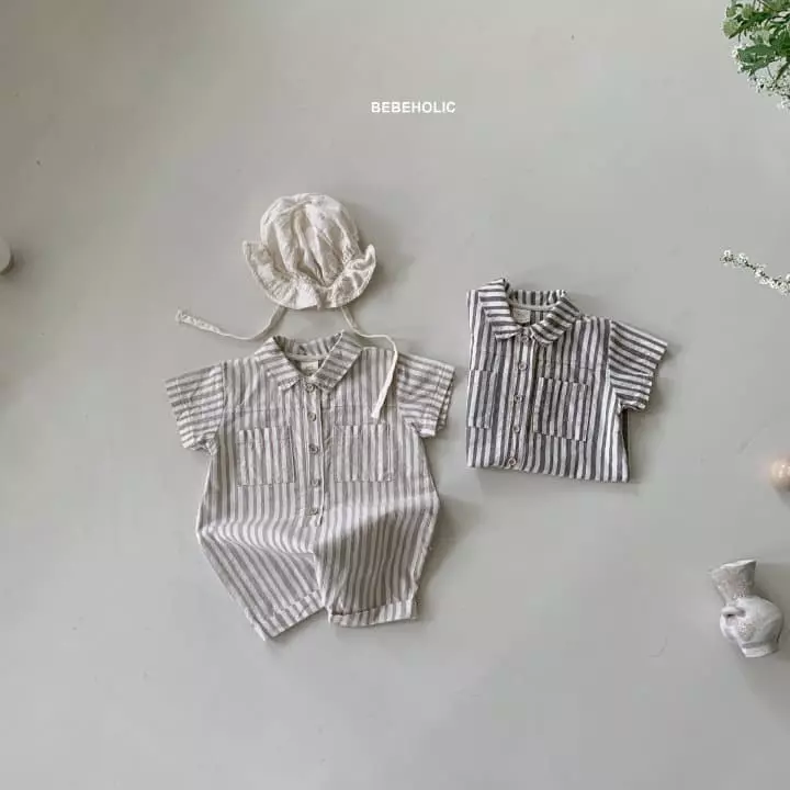 Bebe Holic - Korean Baby Fashion - #babylifestyle - Stripes Bodysuit - 3